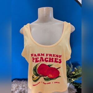 Yellow Farm Fresh Peaches Tank Top